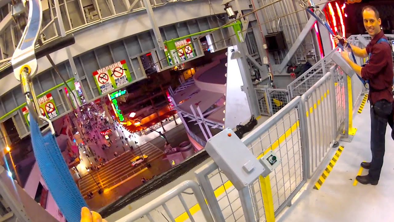 SlotZilla Zip Line Fremont Street Experience Las Vegas GoPro