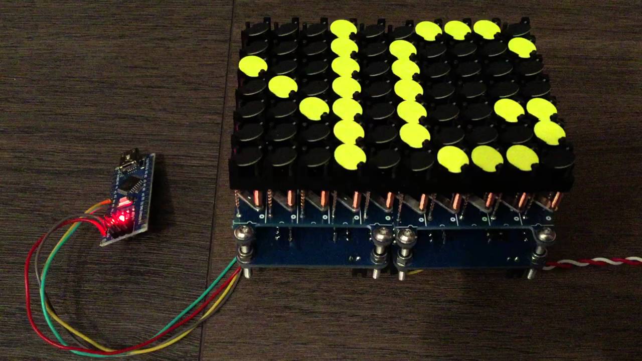 10mm stopped Flipdots scrolling Text - DIY Controller