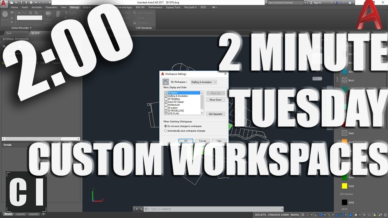 Save Time in AutoCAD With Custom Workspaces - 2 Minute Tuesday!