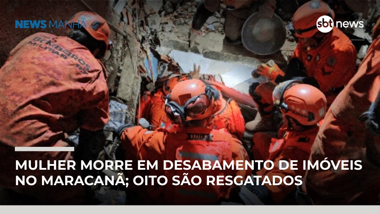 Mulher morre em desabamento de im&oacute;veis no Maracan&atilde;; oito pessoas foram resgatadas | #NewsManh&atilde;