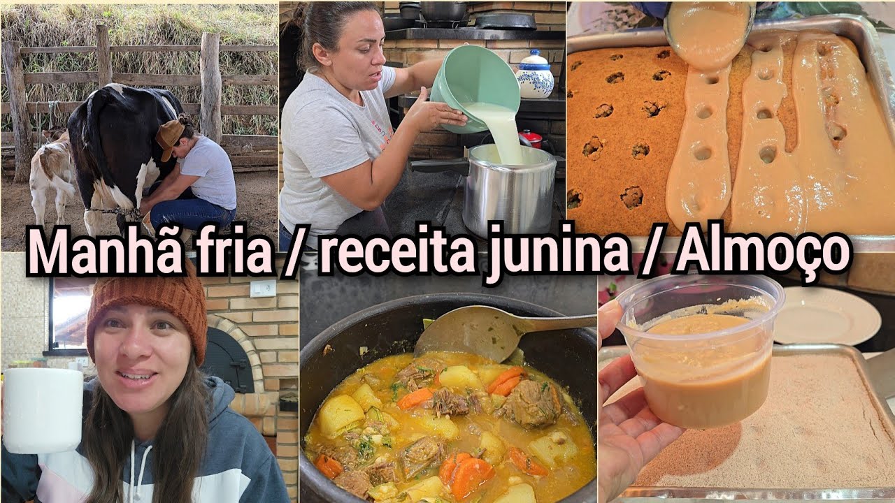 BOLO CHURROS COM DOCE DE LEITE+CARNE COM LEGUMES+ROTINA TIRANDO LEITE CUIDANDO DOS BICHOS.