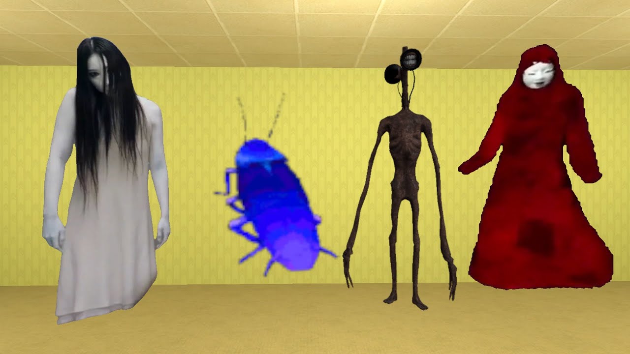 Kayako Saeki, Cockroach Super, Siren Head And Aka Manto Nextbot In Garry's Mod