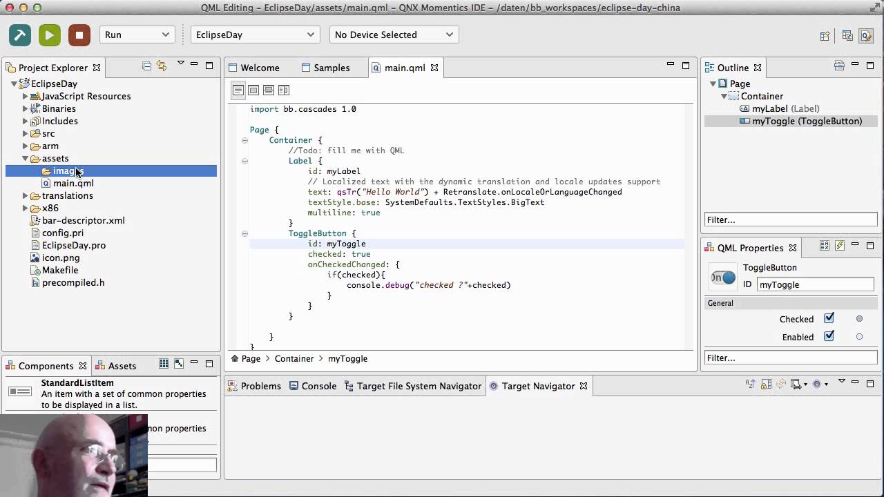 Eclipse Day China:  Momentics IDE to create awesome BlackBerry 10 Cascades APPs