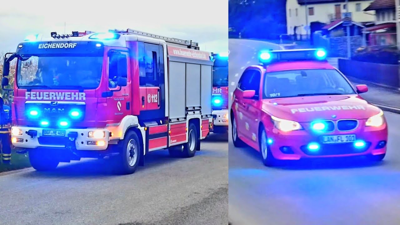 [Ammoniakaustritt] Gefahrstoffübung bei Graf Arco Brauerei Adldorf - Einsatzfahrten Feuerwehr