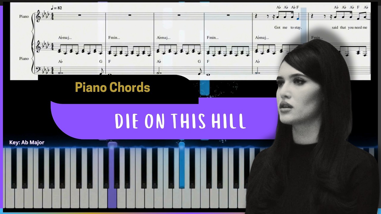 Sienna Spiro - Die On This Hill Piano Chords Tutorial | Piano Accompaniment for Singers | Karaoke