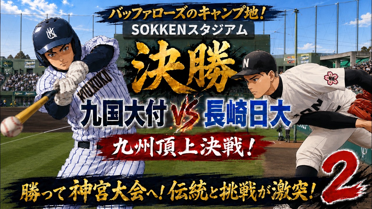 九州国際大付 vs 長崎日大 ②【決勝】秋季2度目の九州制覇か、秋季初の栄冠か　来春の甲子園を占う大一番！【４K】 第157回 九州高校野球秋季大会　2025年11月1日 宮崎・SOKKENスタジアム