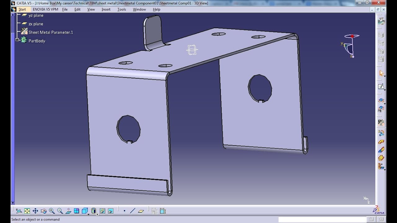 Catia V5 Tutorial|Dowel Stamp|Sheetmetal Workbench