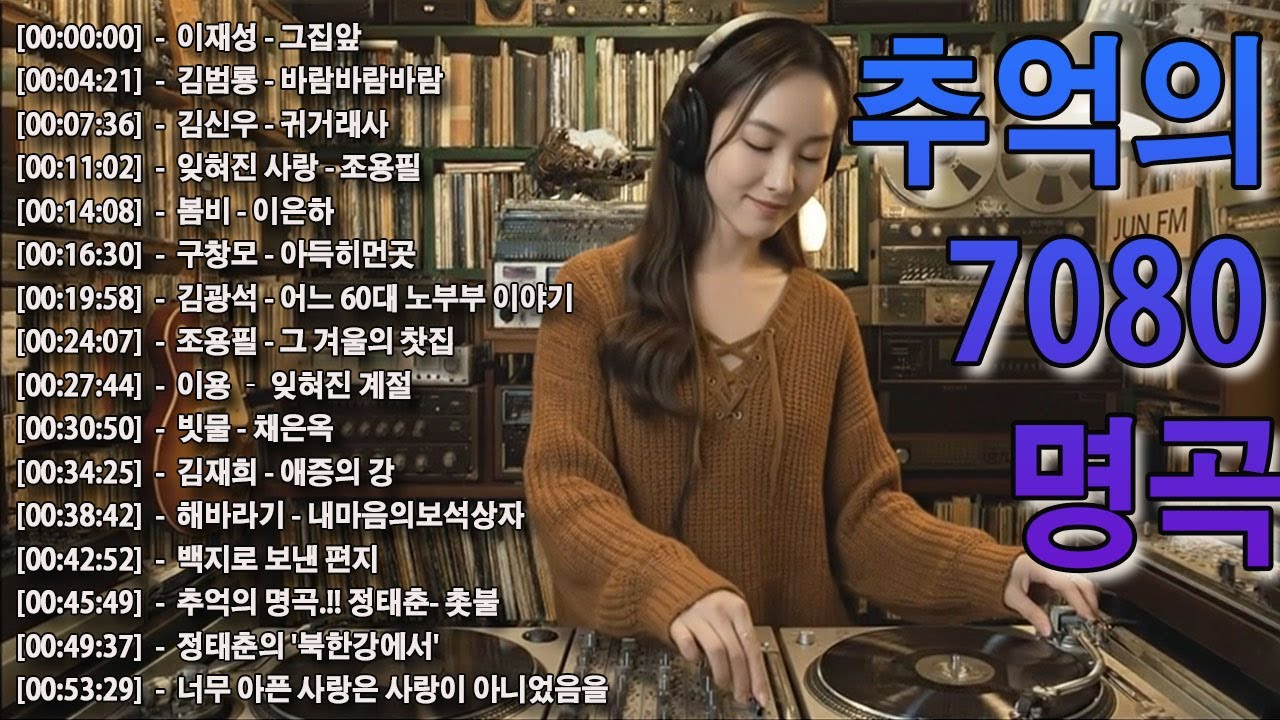 7080 카페음악모음 ✨ ☕ 중년의 여유를 담은 커피 음악 컬렉션 📺📺그집앞/바람바람바람/잊혀진 사랑/아득히먼곳/어느 60대 노부부 이야기