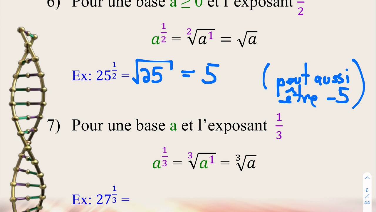 Notation exponentielle et propriétés des exposants
