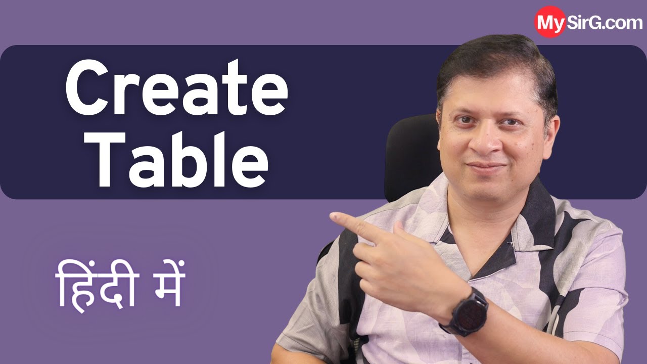 CREATE TABLE | SQL Series | MySirG