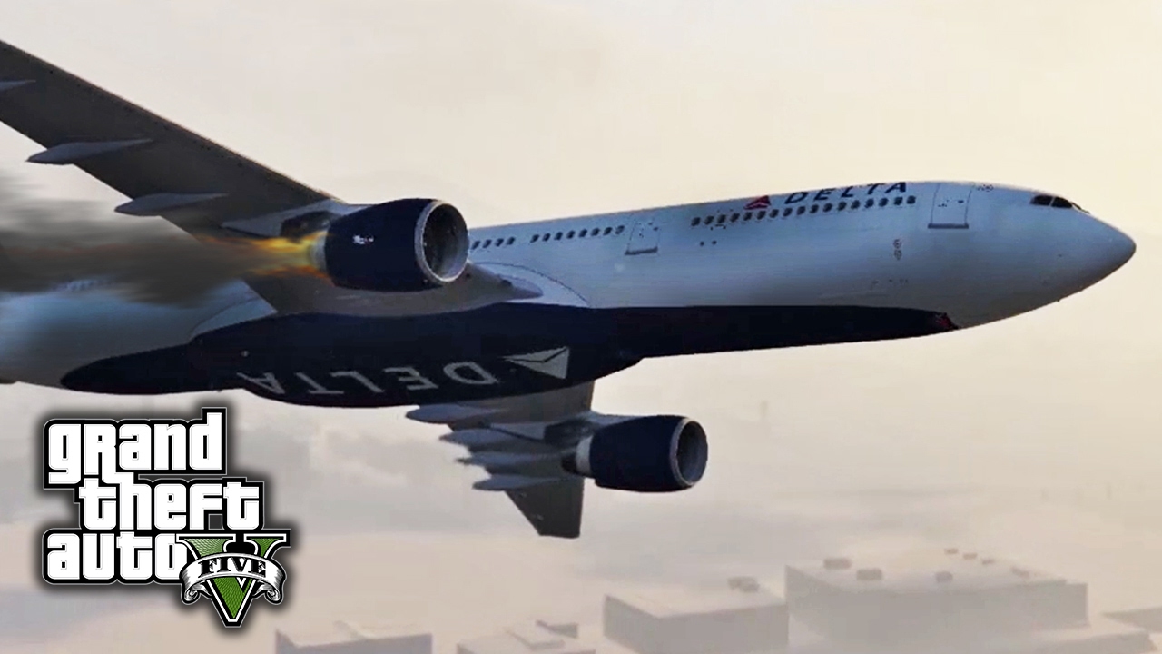 GTA V E47 - Airbus A330-300 Gets Shot Down! | Mod Showcase