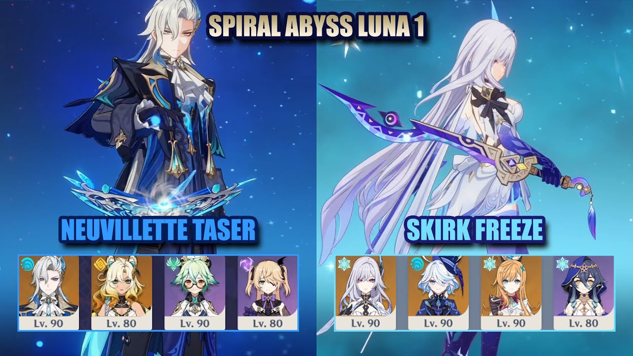 NEW Spiral Abyss Luna 1 | Neuvillette Taser & Skirk Freeze | Genshin Impact