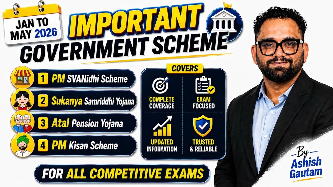 Top Government Schemes 2026 (Jan-May) | PM Kisan, APY, SVANidhi | CA By Ashish Gautam