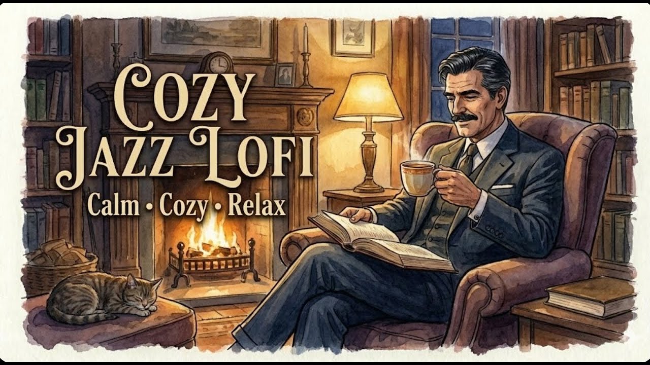 Cozy Jazz Lofi Night ☕ Relaxing Lofi Girl Style | Slow Jazz for Study, Work & Sleep