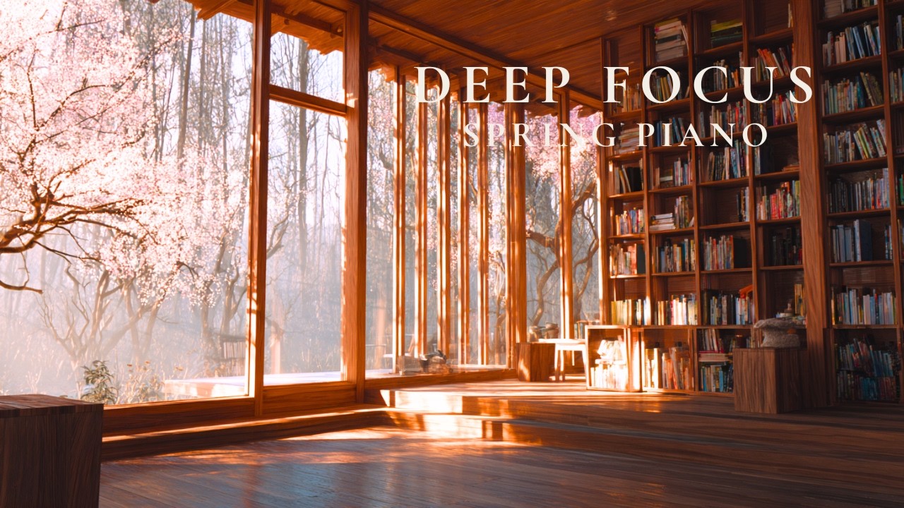 Spring Piano for Study & Deep Focus – Library in Bloom | Starfall Library (3 Hours)