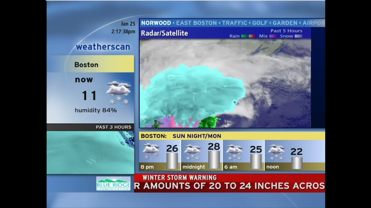 Winter Storm Fern Boston Weatherscan 1-24-26