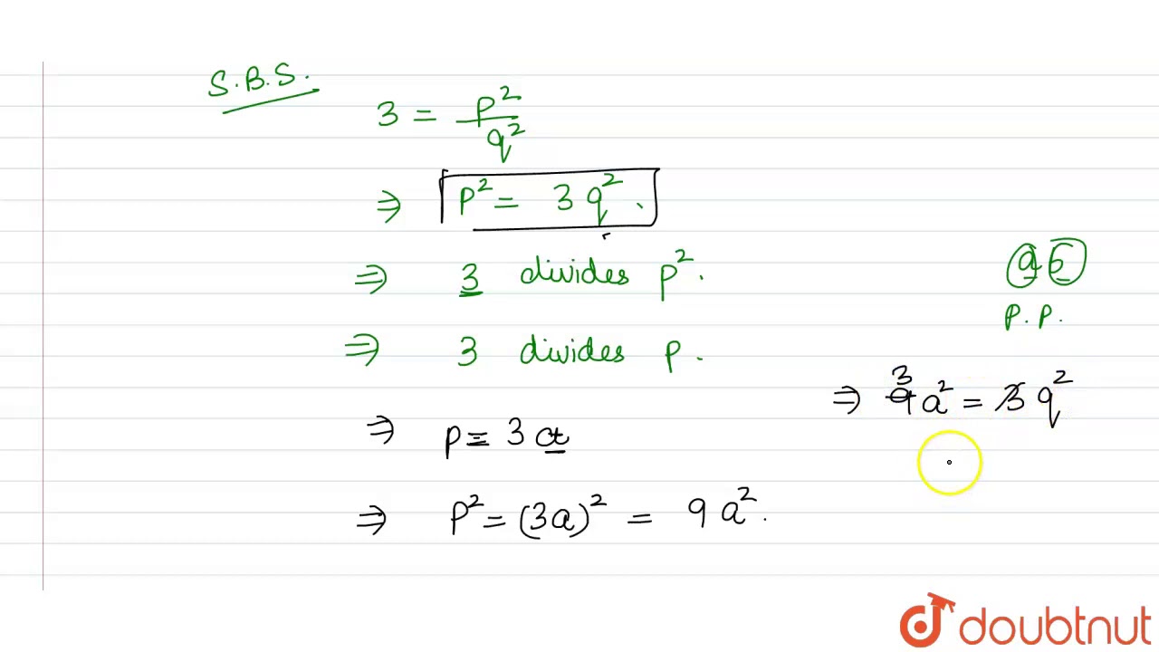 Use contradiction method to prove that:   `p: sqrt(3)` is irrational is a true statement.