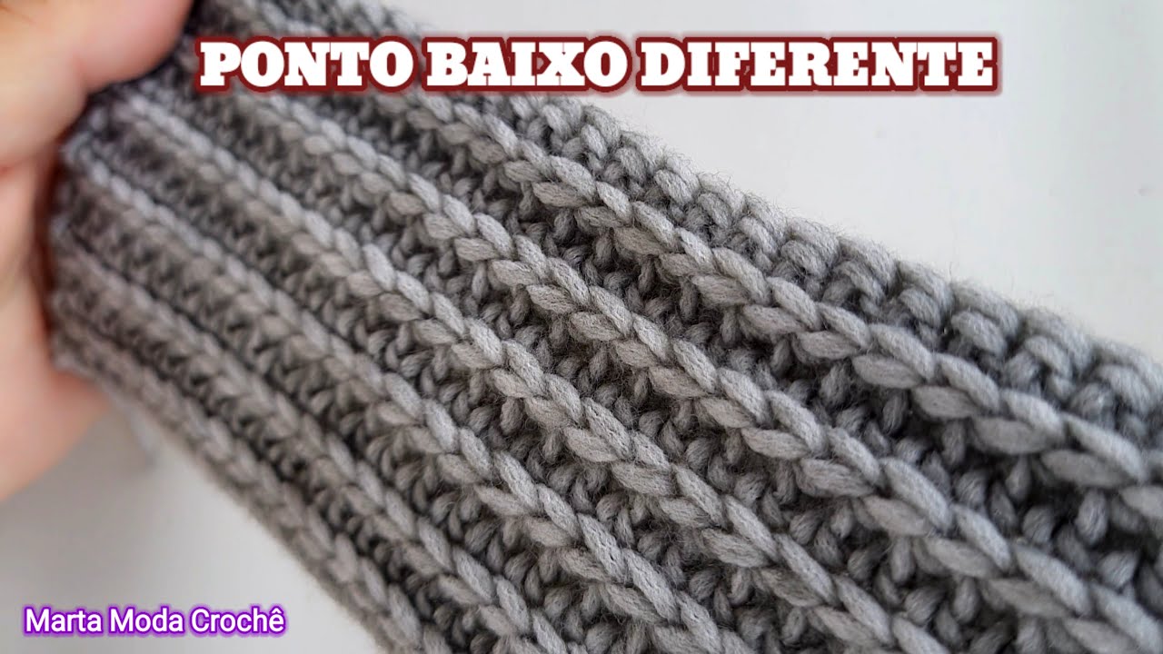 PONTO BAIXO DIFERENTE - PONTO BAIXO IMITANDO TRICÔ - FALSO TRICÔ