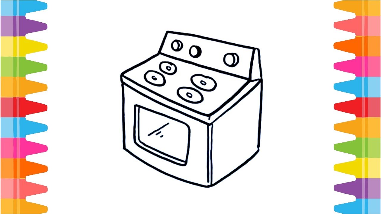 How to Draw Stove Step by Step