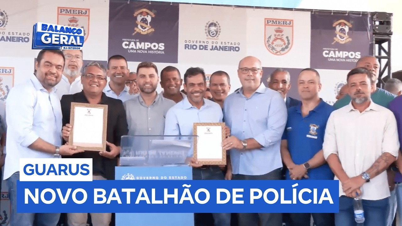 Novo batalhão de polícia em Campos (RJ) celebra colocação de pedra fundamental