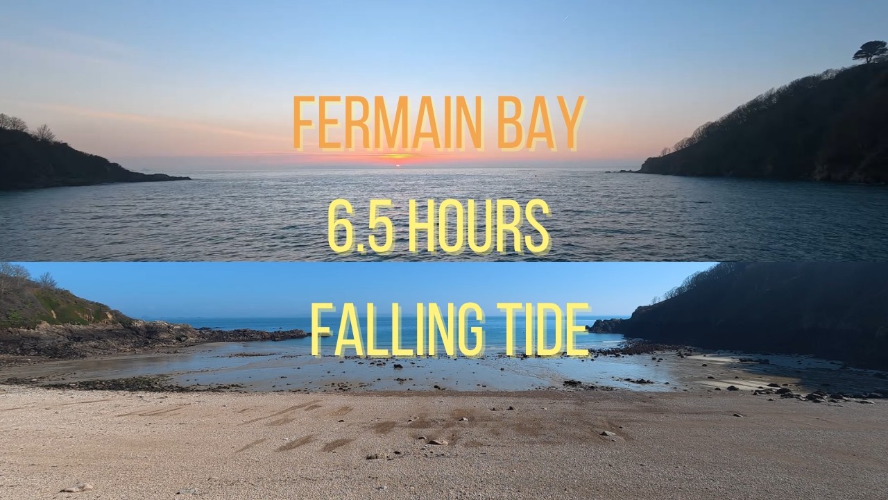 6.5 Hours Falling Tide at Fermain Bay, Guernsey - Sunrise & 9.4m Spring Tide Ambience (No Music)