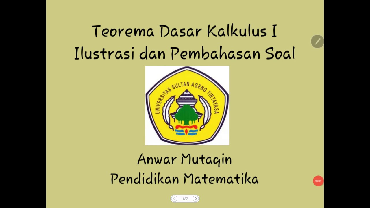 Teorema Dasar Kalkulus I (Pembahasan soal)