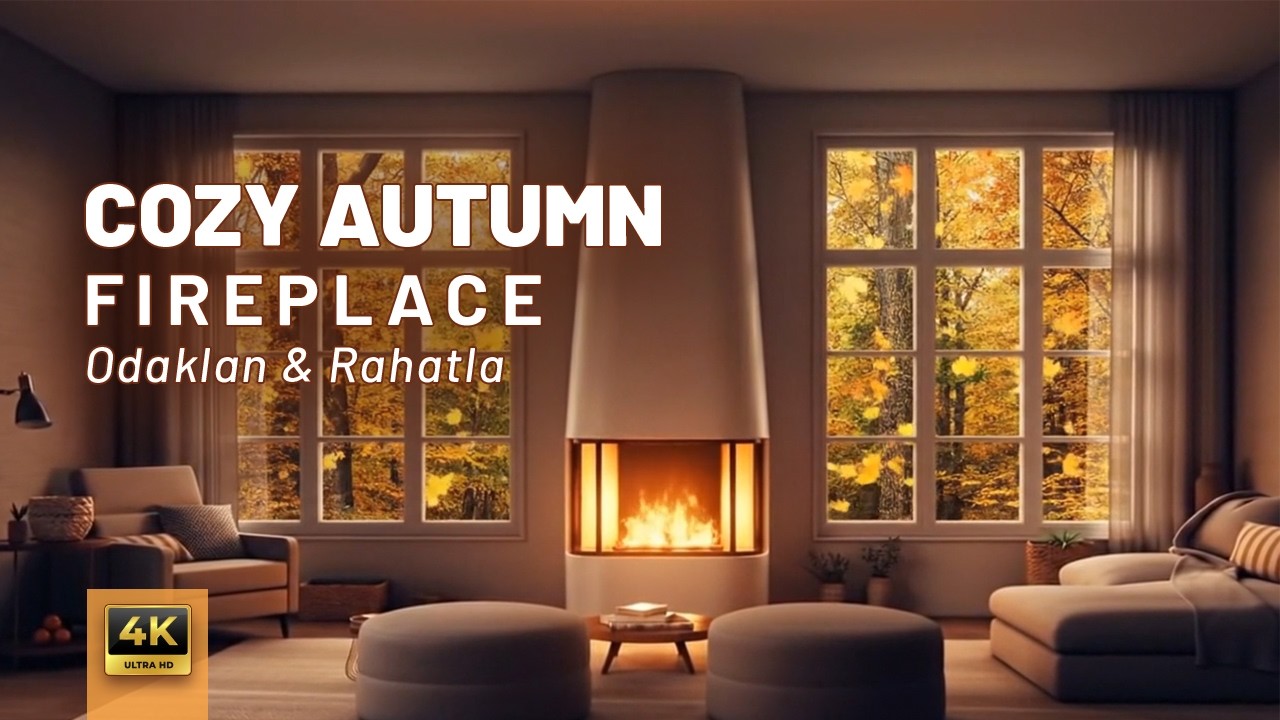 Sonbahar Şömine Ambiyansı 🍁 | Cozy Autumn Fireplace Sounds for Study, Relax & Sleep