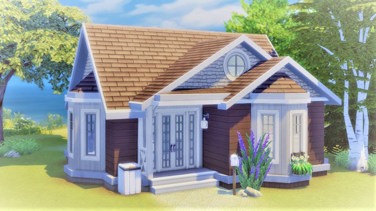 Seaside Bungalow 🐚 || The Sims 4 Cats & Dogs Starter - Speed Build