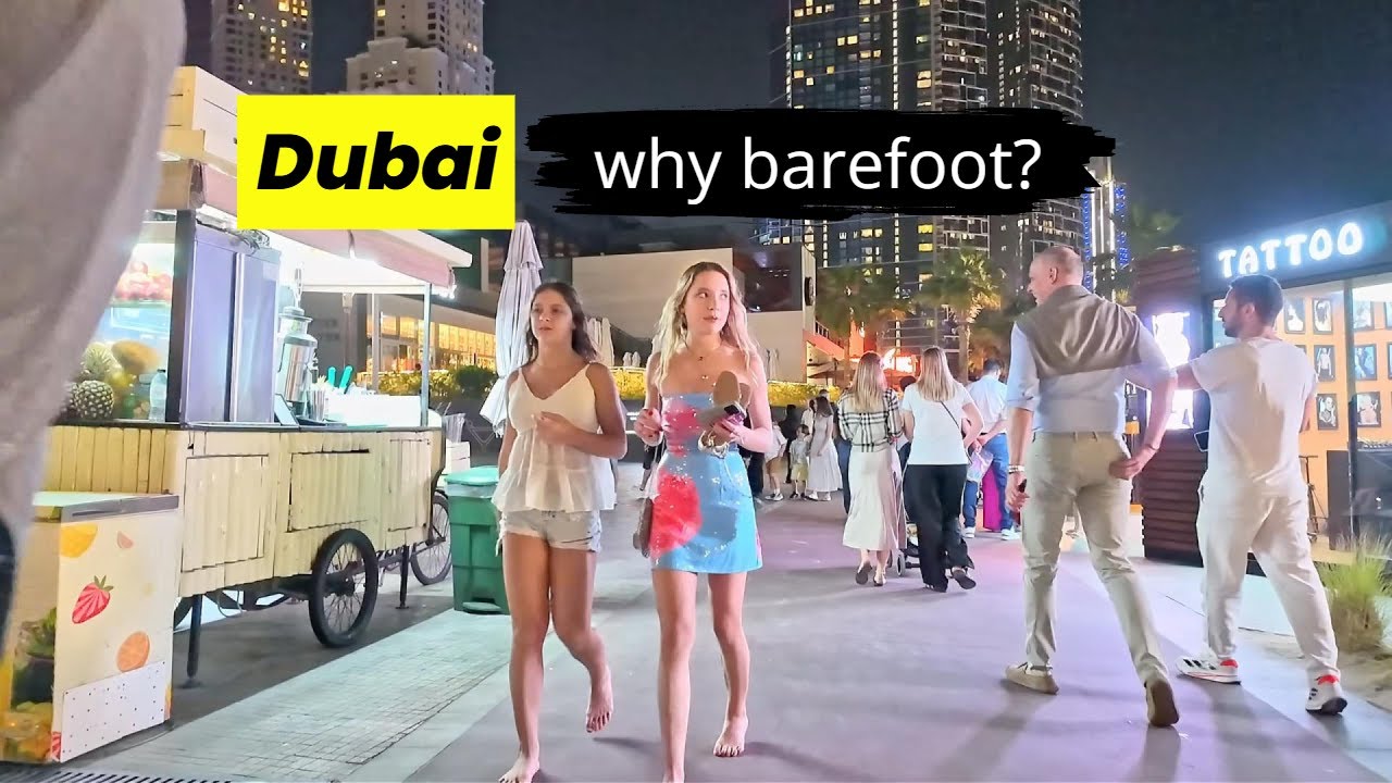 Dubai 4K🇦🇪 Night Walk at JBR - The Most Lively Spot in Dubai