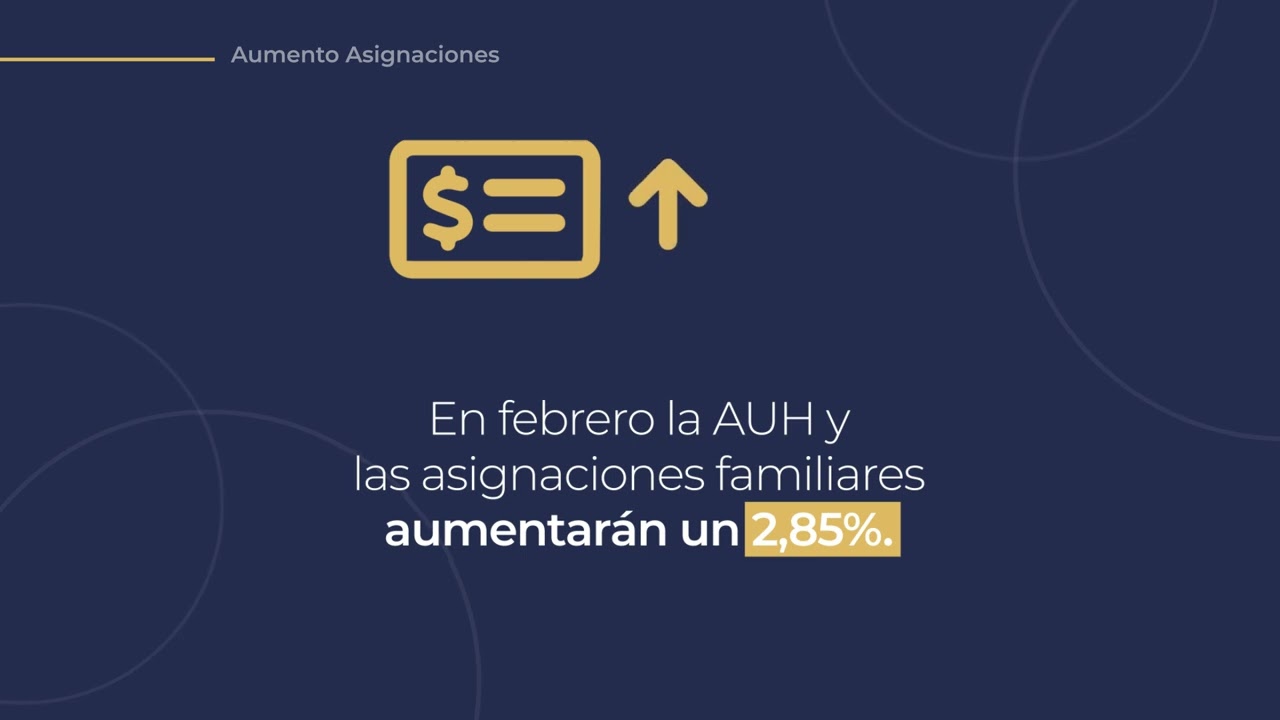 En febrero las Asignaciones Universales y Familiares recibir&aacute;n un aumento del 2,85%