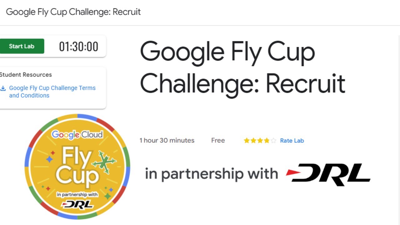 Google Fly Cup Challenge: Recruit (Solution) | Win Drone Racing League & Google Cloud Merchandise !