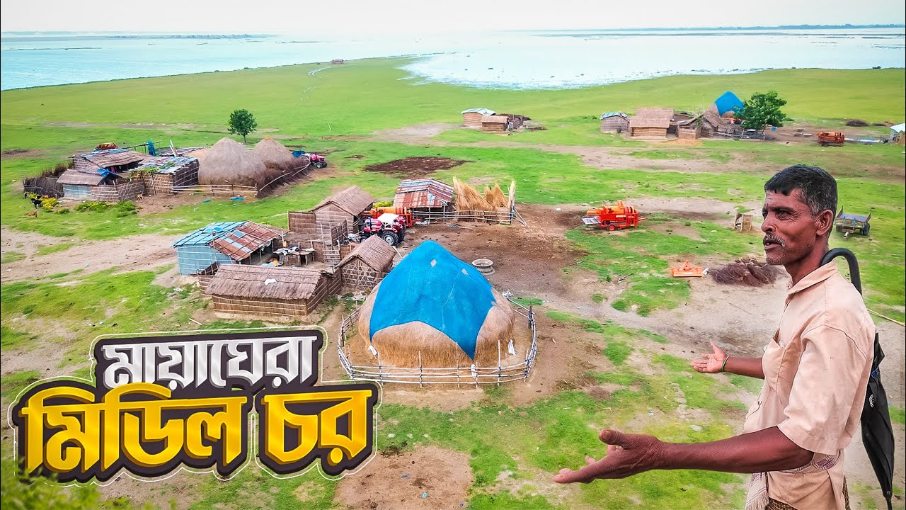 পদ্মা নদীর মিডিল চরের ঘরবসতি ও জনজীবন || Middle Char Rajshahi
