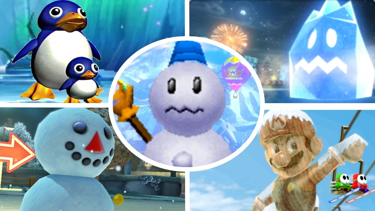 Evolution of Snow & Icy Courses in Mario Kart (1992-2017)