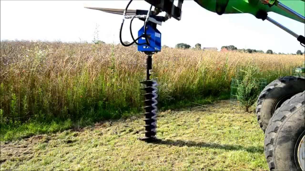 Erdbohrer mit Gabelaufnahme / Schnellwechsler für Radlader oder Minibagger