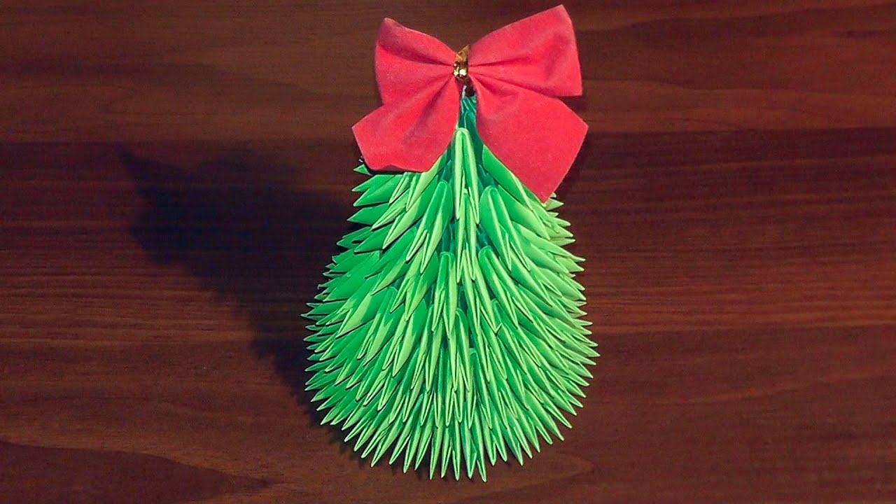 Учебник по рождественской елке 3D оригами