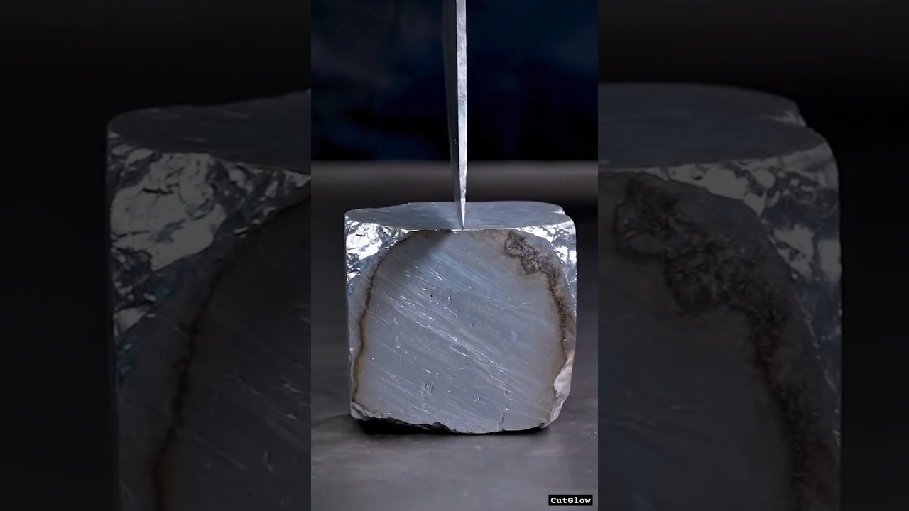 Satisfying Slice of Hafnium (Element 72) 🔥🔪 | Periodic Table Series #shorts