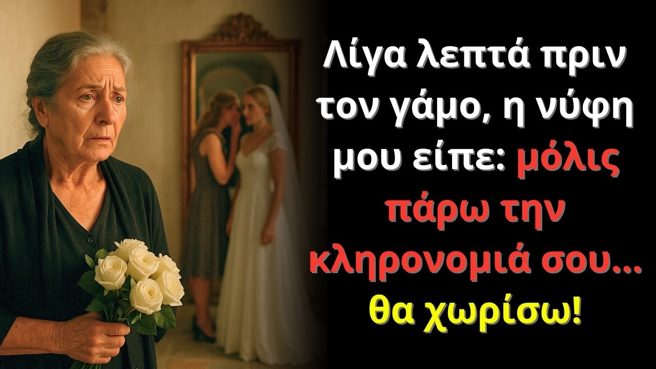 Λίγα λεπτά πριν τον γάμο η νύφη μου είπε: μόλις όλη η κληρονομιά σου περάσει στο όνομά μου θα χωρίσω