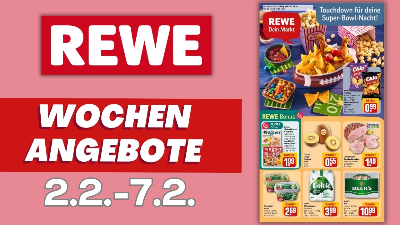 REWE Prospekt aktuell 📄 Exklusive Rabatte & App-Highlights! Angebote ab Montag 2.2.2026.