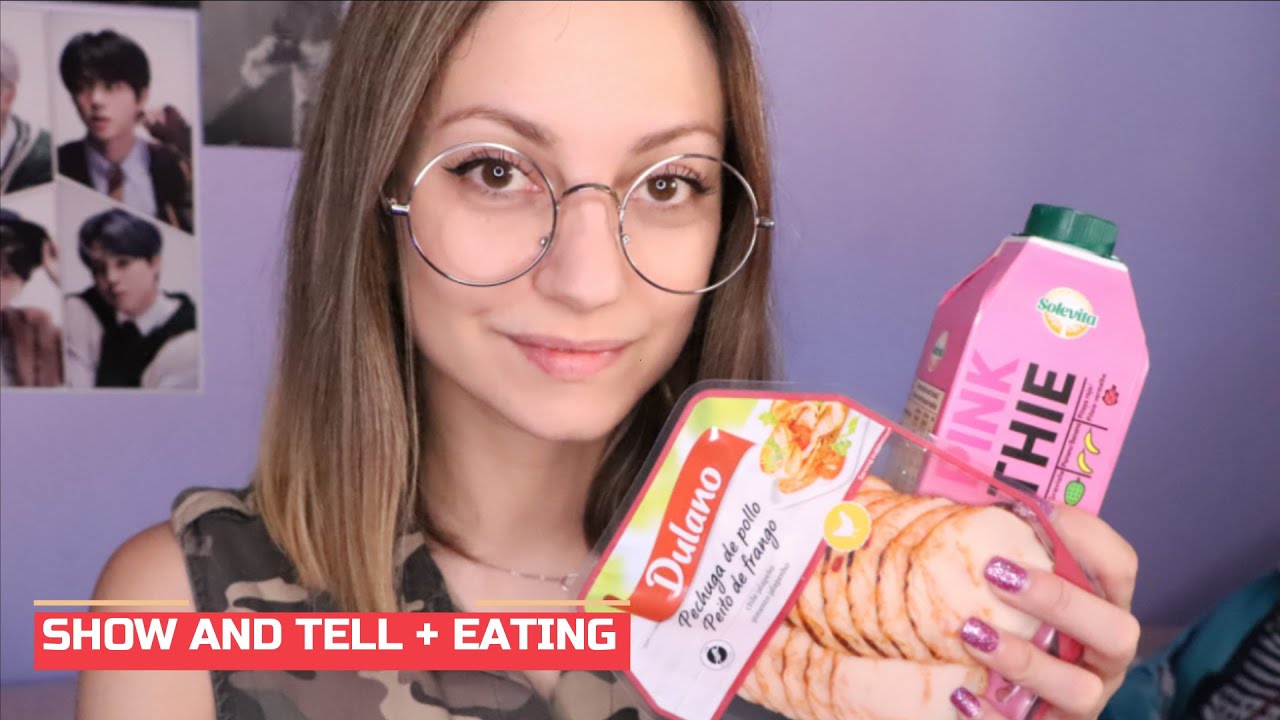 ASMR Show and tell comida + salad eating