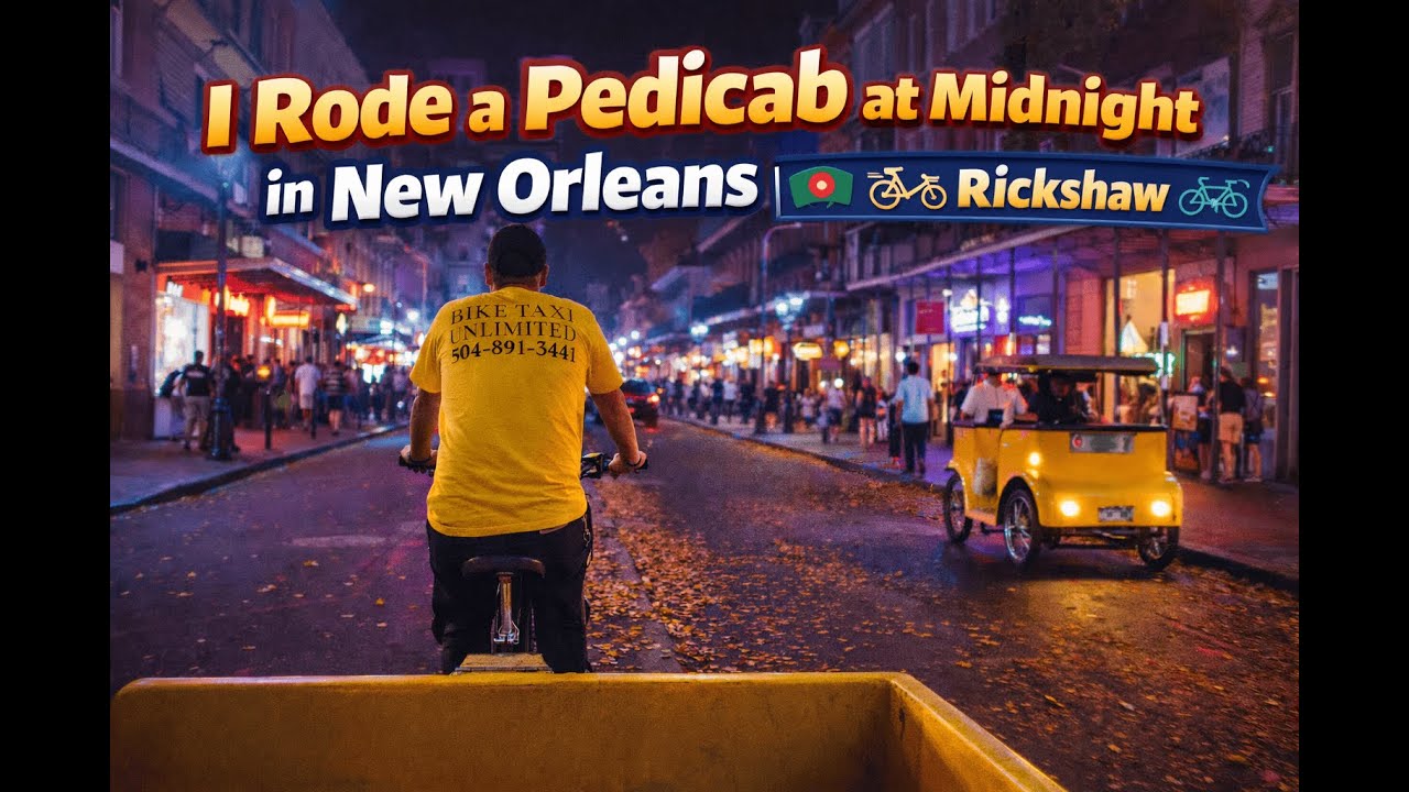 I Rode a Pedicab at Midnight in New Orleans | Feels Like a Rickshaw