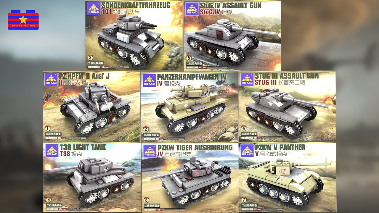 World War II Tank Brick Sets Collection Unbox & Build