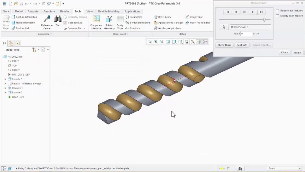 How to make drill in creo 3 0
