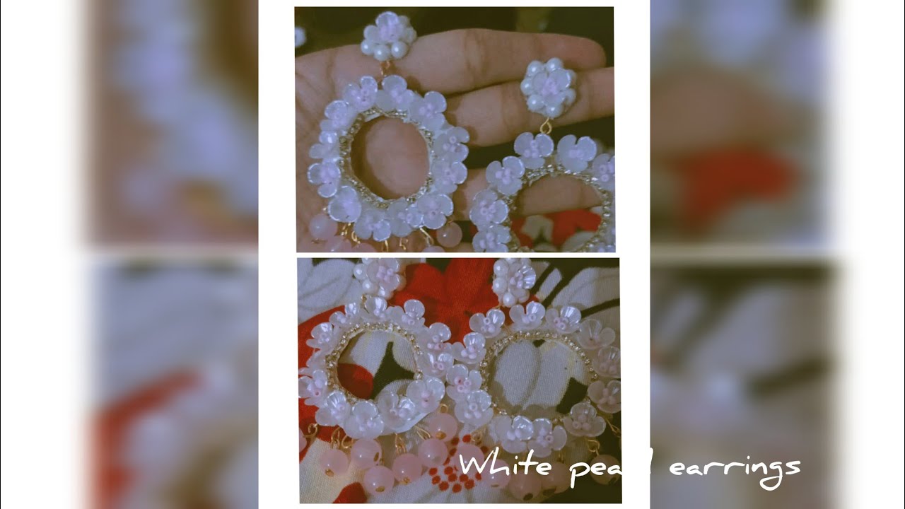 Diyll White pearls earrings making at homell#homemade #craft #earrings ...