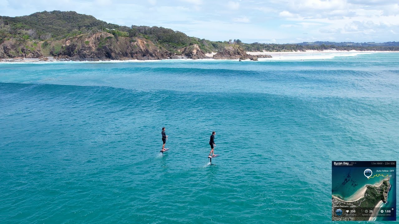 Longest Wave(s) Ever? Hydrofoil Wategoes To The Pass Byron Bay