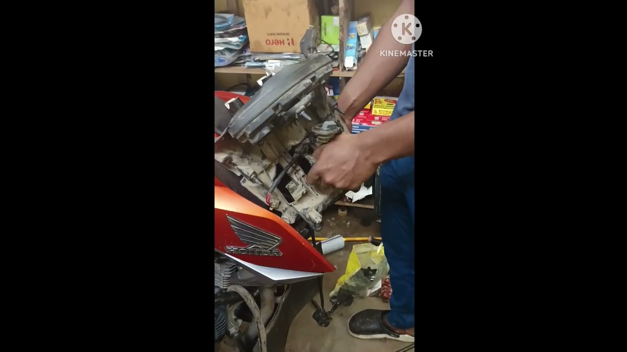 Honda Hornet bike cone set, hydraulic rod change  #automobile #bikelover #rider