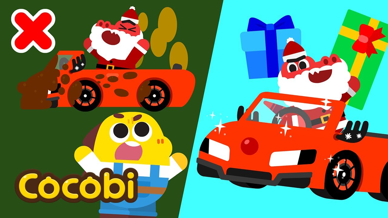 Mencuci Mobil Santa🎅🚗🧼 dan Lainnya | Kompilasi Lagu Natal Untuk Anak | Cocobi