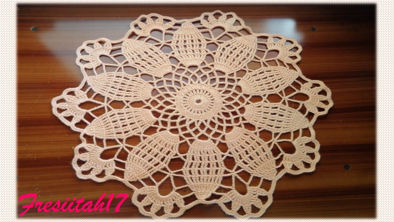 Hermoso tapete de 14 hileras tejido a crochet (diámetro aprox. 40 cm)