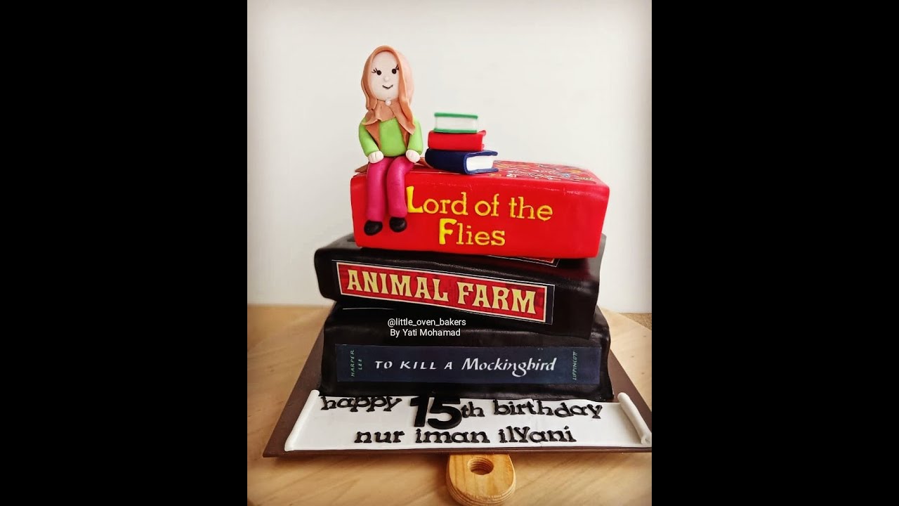 Tutorial How to Make A BOOK CAKE (Stack Book Cake) using Edible Prints- Lemon Butter Cake Inside