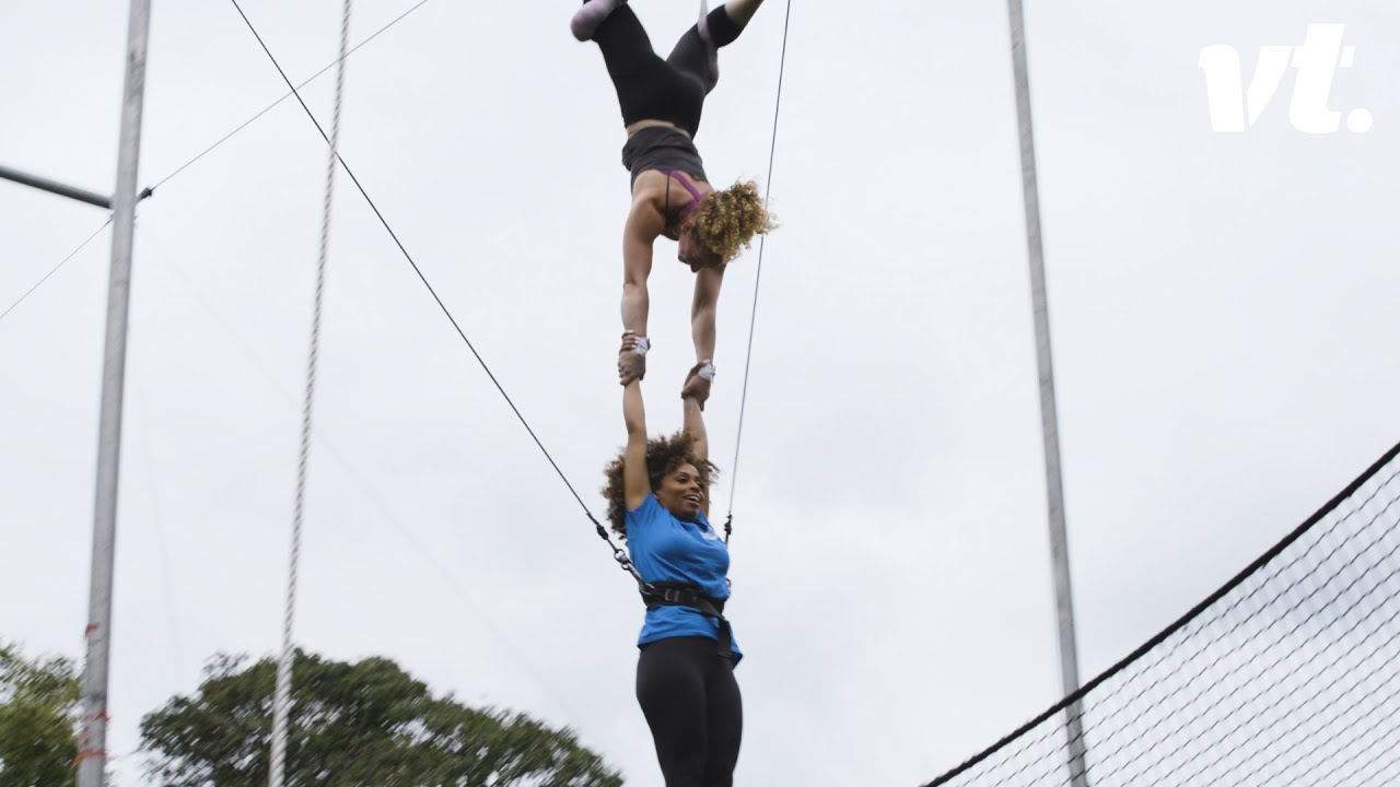 Fleur & Keshia East Go Head To Head On A Trapeze