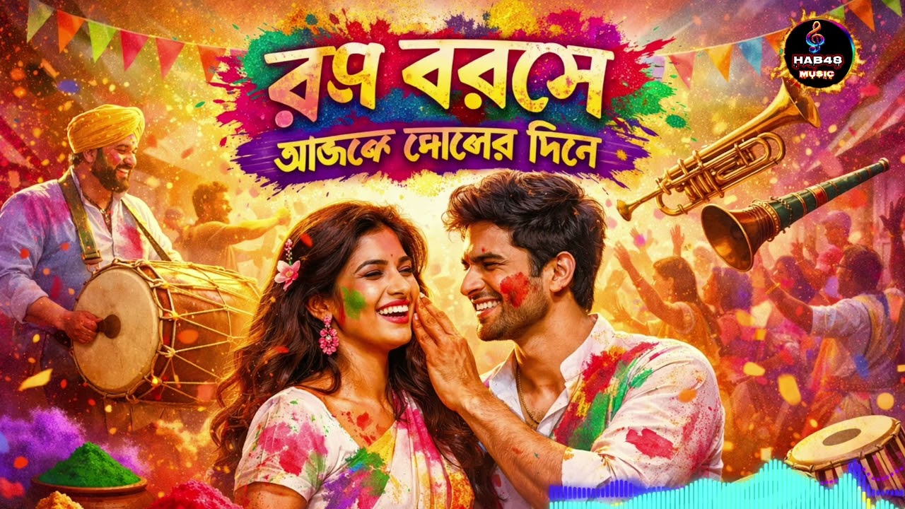 রং বরসে আজকে দোলের দিনে 🌈 | Dol Jatra Special Bangla Song 2026 | Holi Viral Song #hab48music